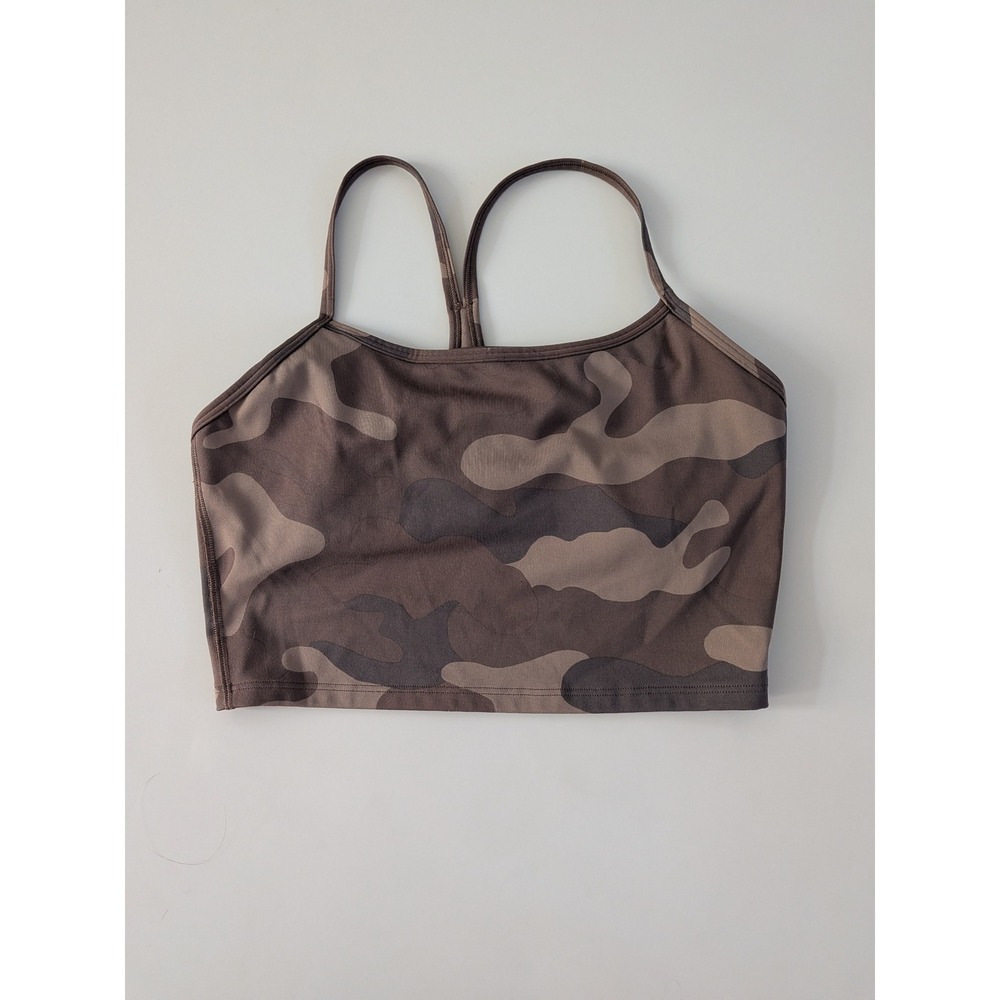 GapFit Recycled Power Camo Sports Bra Brown Tan Camouflage Small